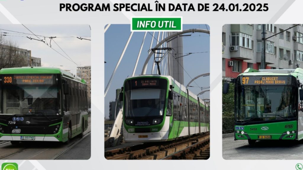 Cum circula tramvaiele autobuzele si troleibuzele din Bucuresti de Ziua Unirii