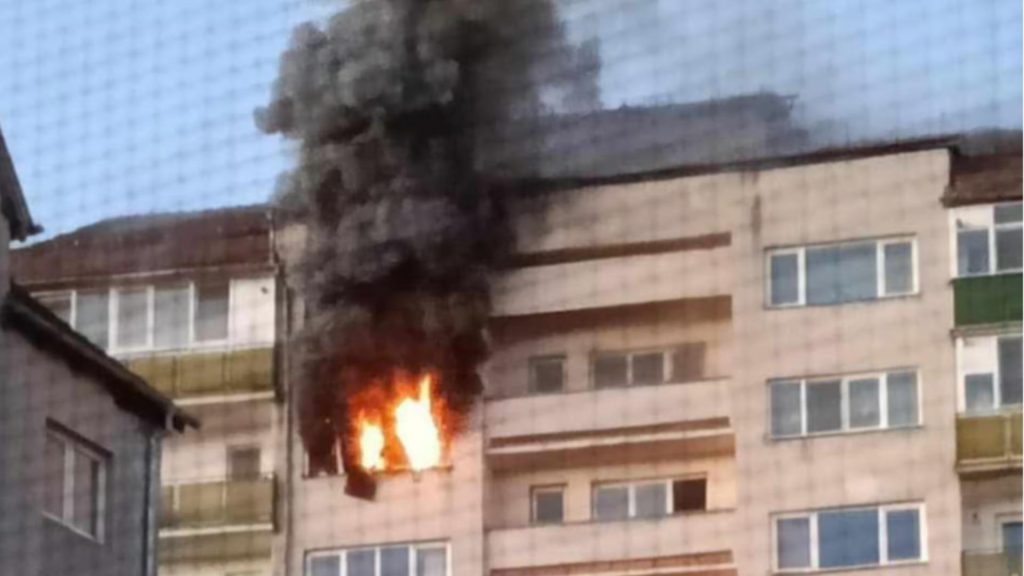 Incendiu la etajul 9 al unui bloc din Sibiu