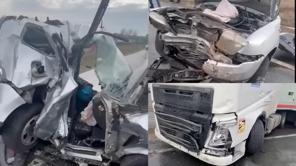Soferr bulgar a distrus doua TIRuri si trei masini