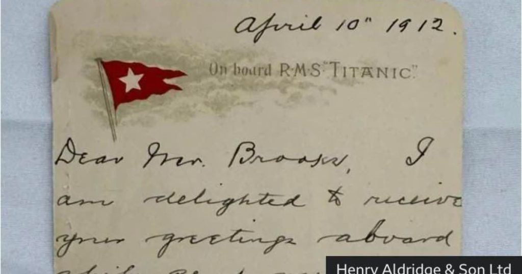 Suma uriasa pentru scrisoarea unui supravietuitor al Titanicului