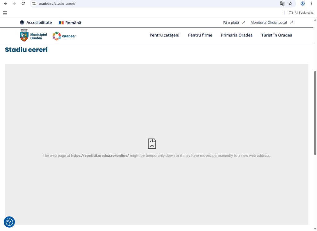 Cererile si petitiile online nu functioneaza