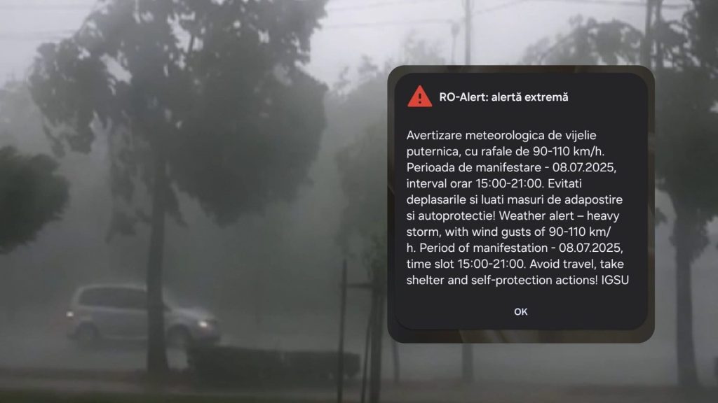 ISU Bihor a trimis mesaj RO ALERT pentru vreme extrema
