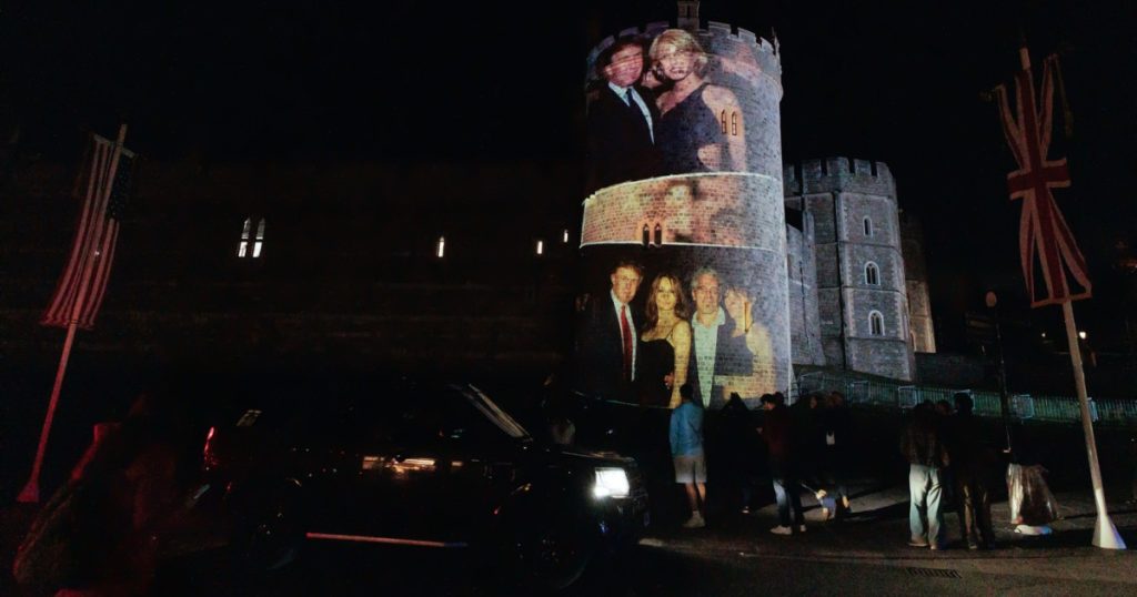 Imagini cu Trump si Epstein pe castelul Windsor